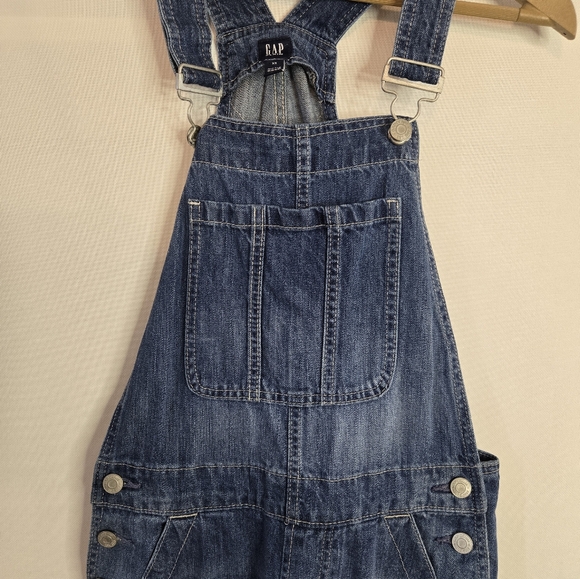 GAP womens junior Size XS medium wash denim overalls - Picture 3 of 8